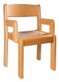 Stolička TIM s podrúčkami - prírodná | výška 18 cm, výška 22 cm, výška 26 cm, výška 30 cm, výška 34 cm