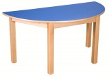 Stôl půlkulatý 120 x 60 cm, voliteľná farba dekoru dosky, | výška 40 cm, výška 46 cm, výška 52 cm, výška 58 cm, výška 64 cm, výška 70 cm, výška 76 cm