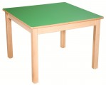 Stôl 120x120 cm, voliteľná farba dekoru dosky, | výška 40 cm, výška 46 cm, výška 52 cm, výška 58 cm, výška 64 cm, výška 70 cm, výška 76 cm