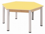 Stôl šestiúhelník 120 cm / výškově stavitelné nohy 36 - 52 cm