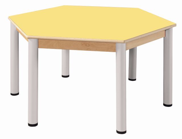 Stôl šestiúhelník 120 cm / výškově stavitelné nohy 40 - 58 cm