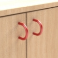 standard - červená  - Skrinka dvojdverová kombinovaná s policami nad dverami a 2 zásuvkami na kolieskách